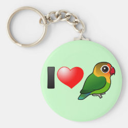 I Love Fischer's Lovebirds Basic Button Keychain