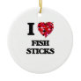 I Love Fish Sticks Ceramic Ornament