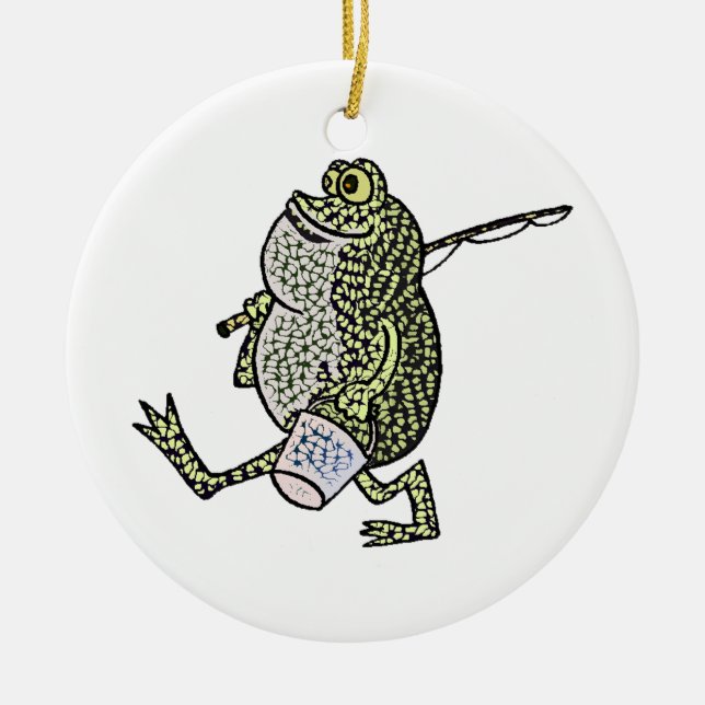 I love fishing! ceramic ornament (Front)