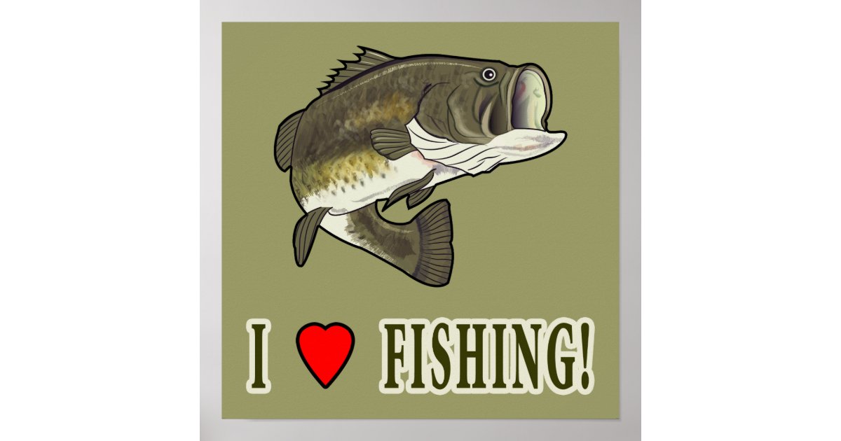 I Love Fishing: Largemouth Bass Poster