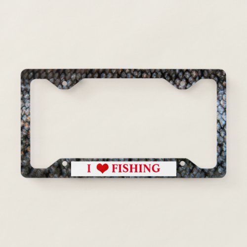 I Love Fishing Rainbow Trout License Plate Frame