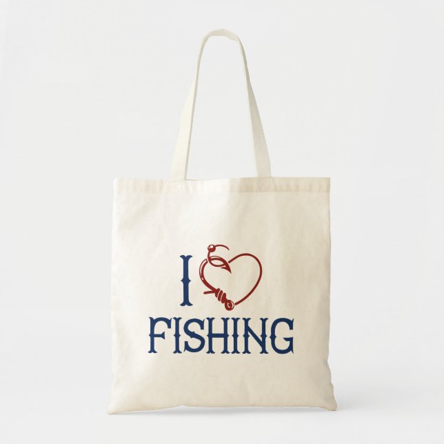 I Love Fishing Tote Bag (Front)