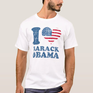 I love (flag) Barack Obama t shirt