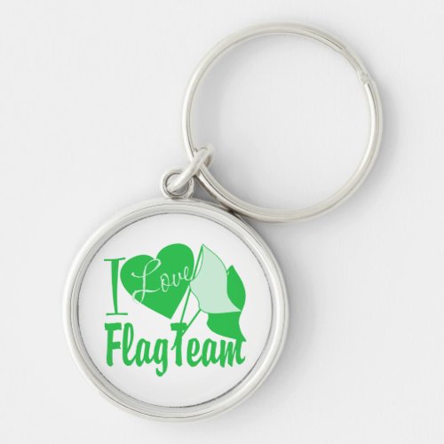 I Love Flag Team Green Keychain