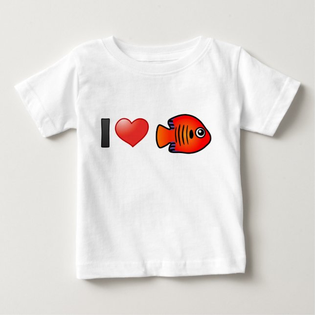 I Love Flame Angelfish Baby T-Shirt (Front)