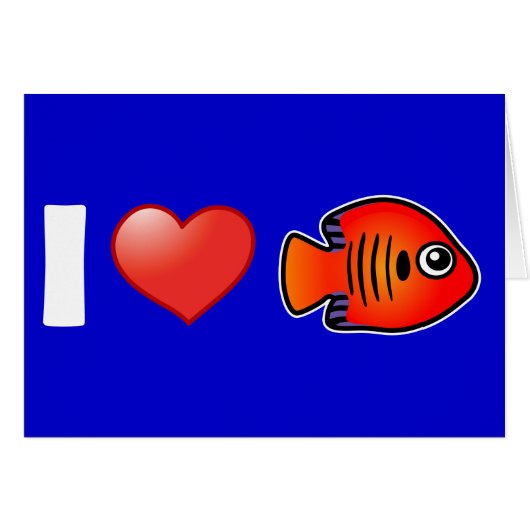 I Love Flame Angelfish Cards (Front Horizontal)
