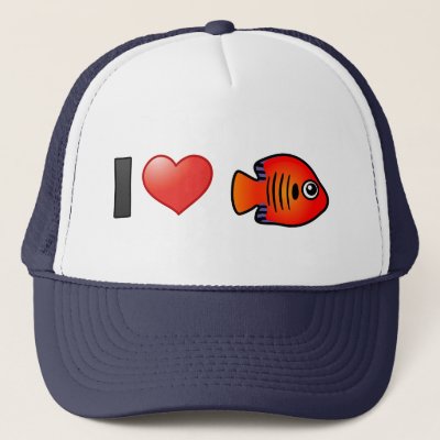 I Love Flame Angelfish Trucker Hat