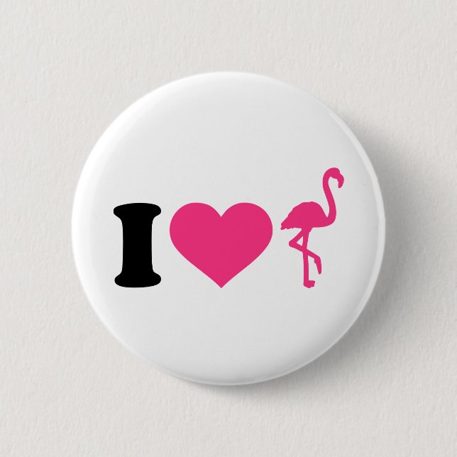 I love flamingos pinback button (Front)