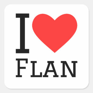 I love flan square sticker