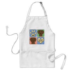 I Love Flat-Coated Retrievers Adult Apron