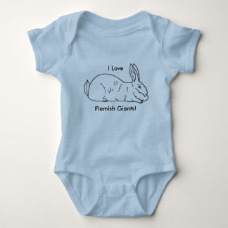 I Love Flemish Giants! Bunny Baby Bodysuit