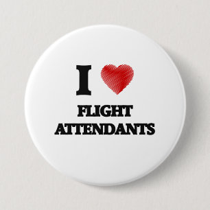 I love Flight Attendants Button