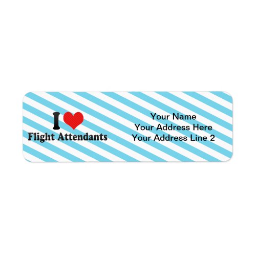 I Love Flight Attendants Label