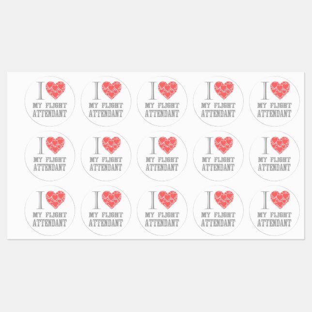 I love Flight Attendants Labels (Sheet)