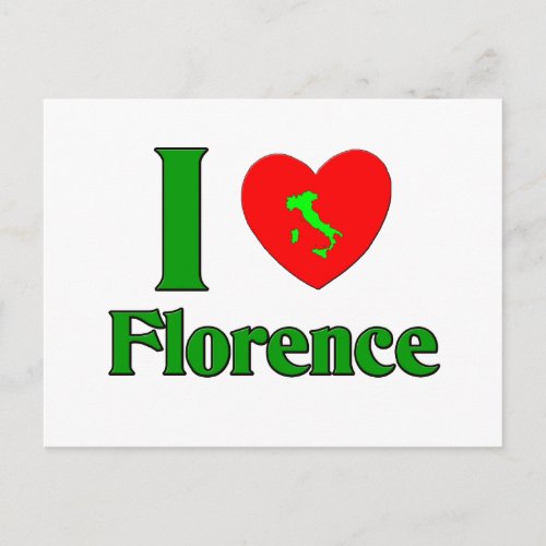 I Love Florence Italy Postcard