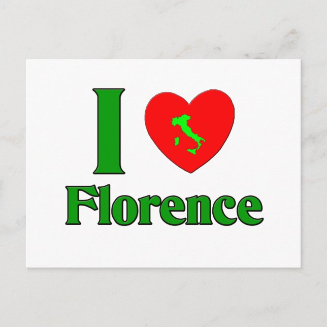 I Love Florence Italy Postcard (Front)