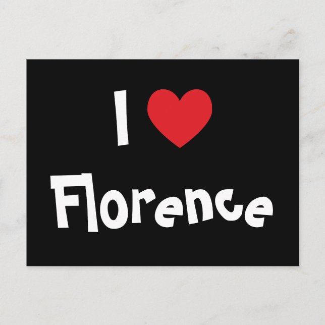 I Love Florence Postcard (Front)