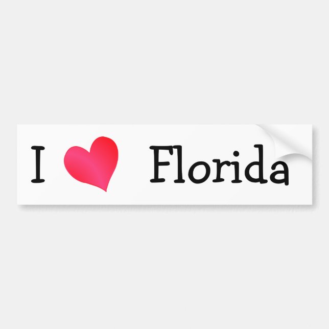 I Love Florida Bumper Sticker (Front)