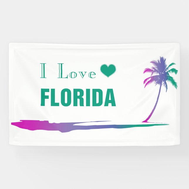 I Love Florida Colorful Green Banner (Horizontal)