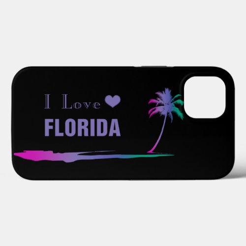 I Love Florida Colorful Purple Case_Mate iPhone Ca iPhone 13 Case
