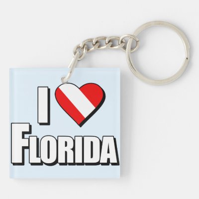 I Love Florida Diving Keychain