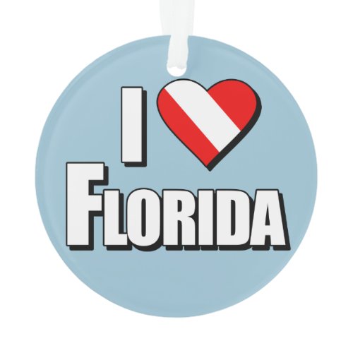 I Love Florida Diving Ornament
