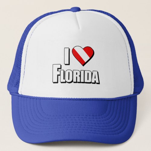 I Love Florida Diving Trucker Hat