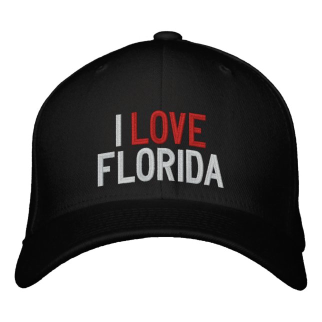 I LOVE FLORIDA EMBROIDERED BASEBALL CAP (Front)