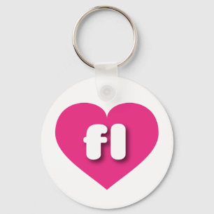 I love Florida - fl hot pink heart Keychain