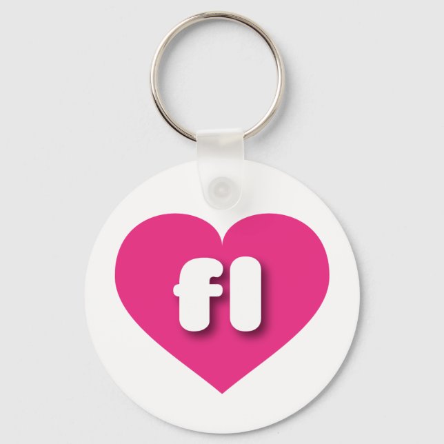 I love Florida - fl hot pink heart Keychain (Front)