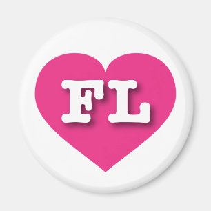 I love Florida - FL hot pink heart Magnet
