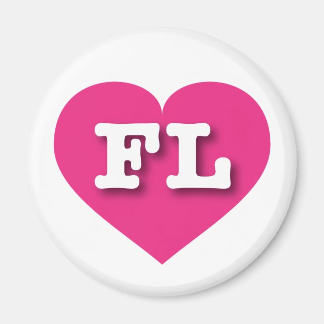 I love Florida - FL hot pink heart Magnet (Front)