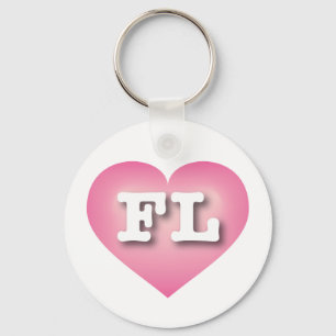 I love Florida - FL pink fade heart Keychain