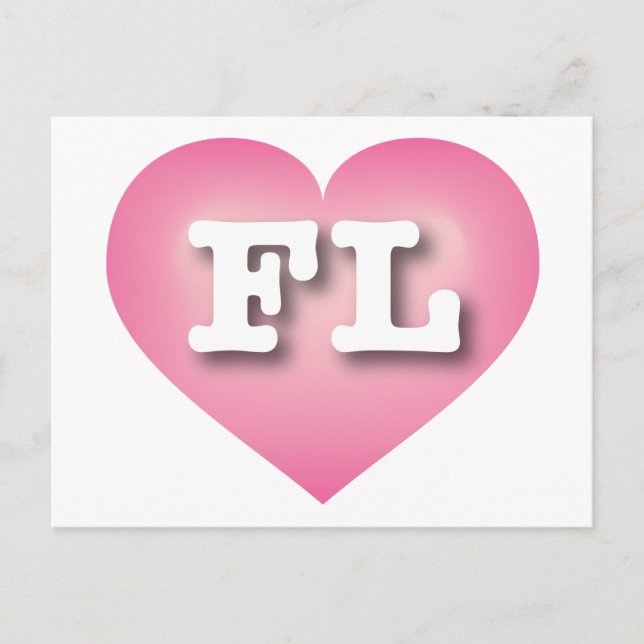 I love Florida - FL pink fade heart Postcard (Front)