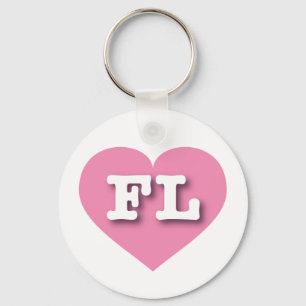 I love Florida - FL pink heart Keychain
