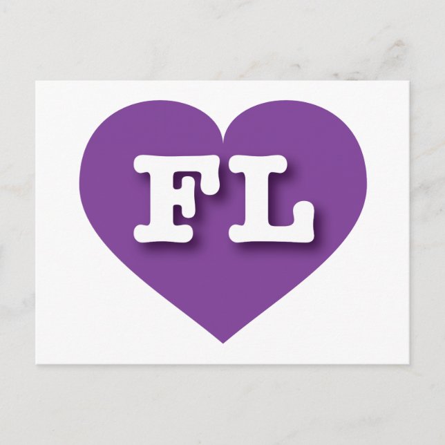 I love Florida - FL purple heart Postcard (Front)