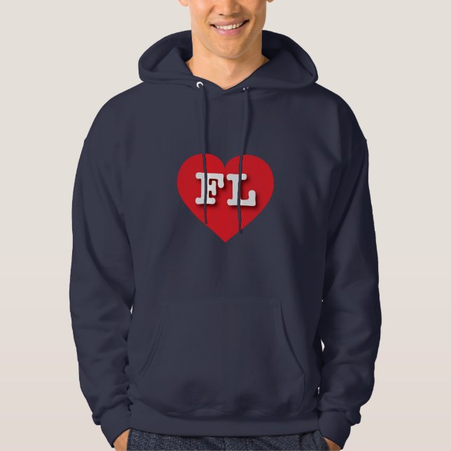 I love Florida - FL red heart Hoodie (Front)