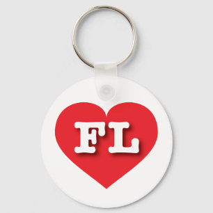 I love Florida - FL red heart Keychain