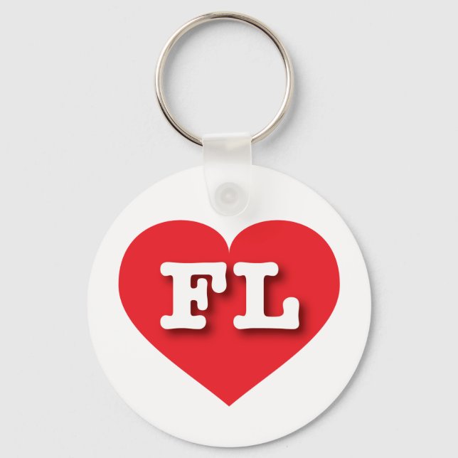 I love Florida - FL red heart Keychain (Front)