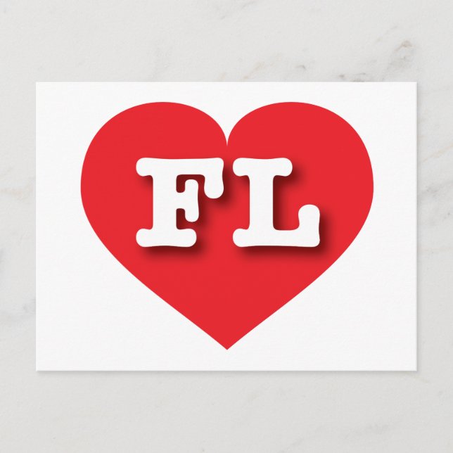 I love Florida - FL red heart Postcard (Front)