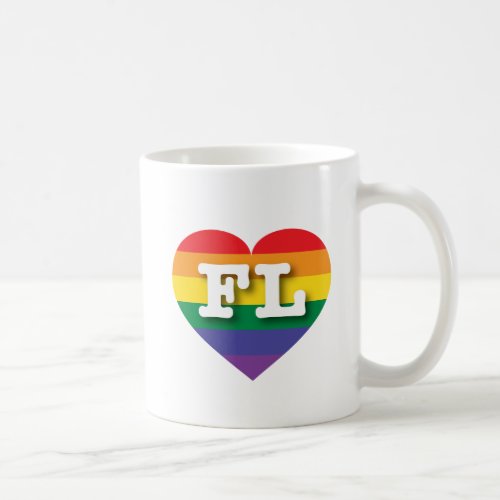 I love Florida Gay Pride Rainbow Heart Coffee Mug