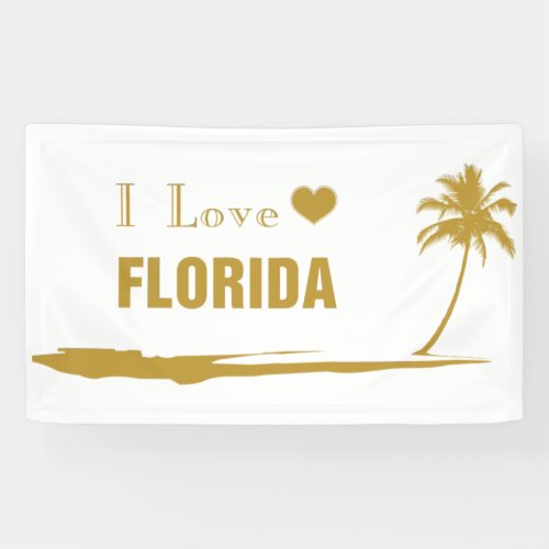 I Love Florida Gold Banner