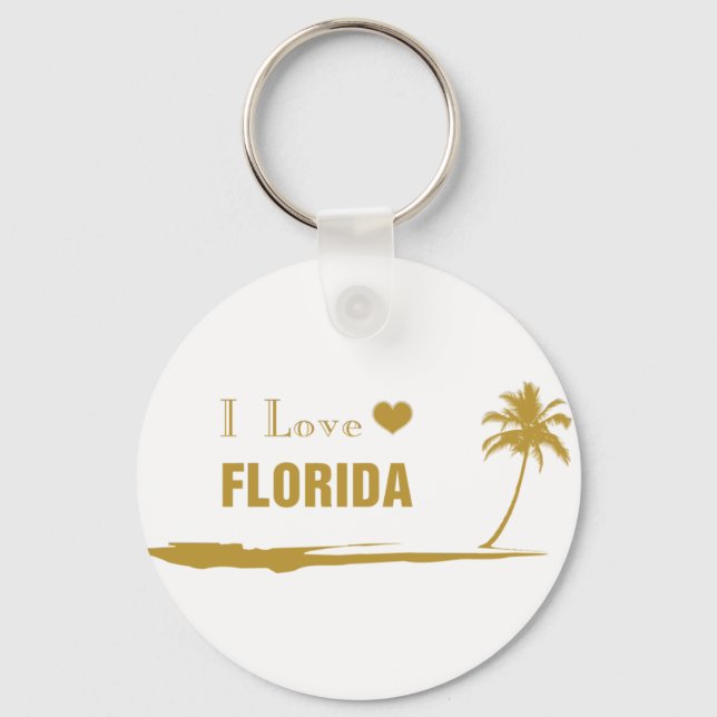 I Love Florida Gold Keychain (Front)
