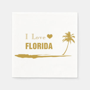 I Love Florida Gold Napkins