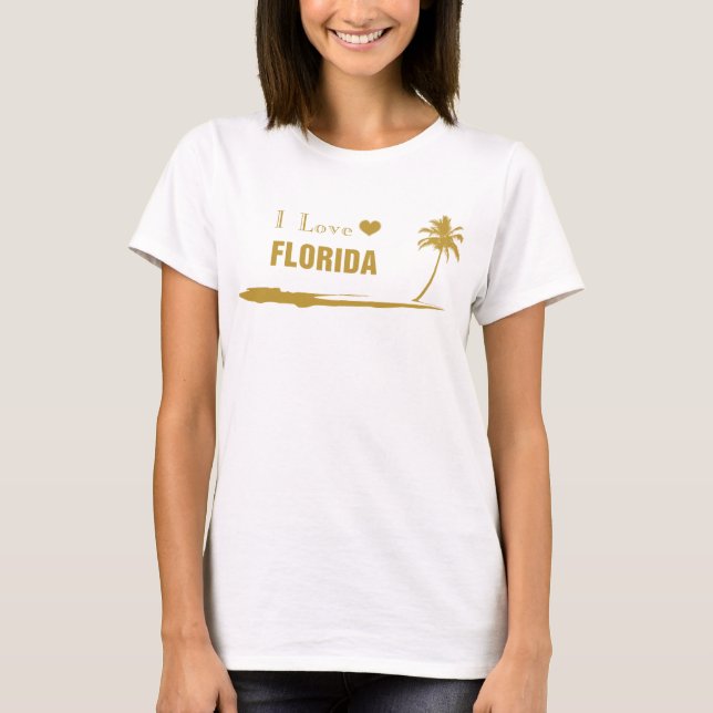 I Love Florida Gold T-Shirt (Front)