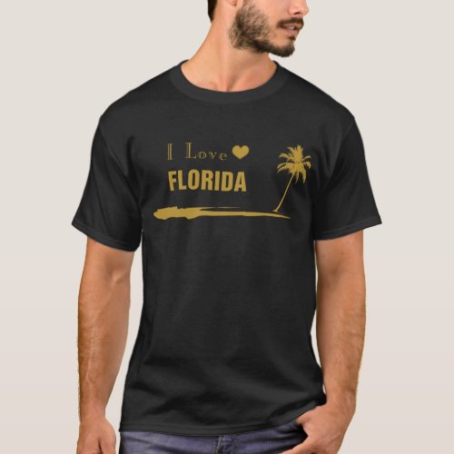 I Love Florida Gold T_Shirt