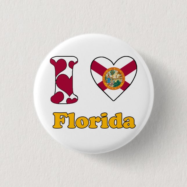 I love Florida Pinback Button (Front)