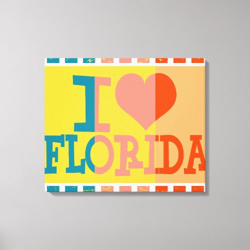 I love Florida _ Pop art 2 Canvas Print