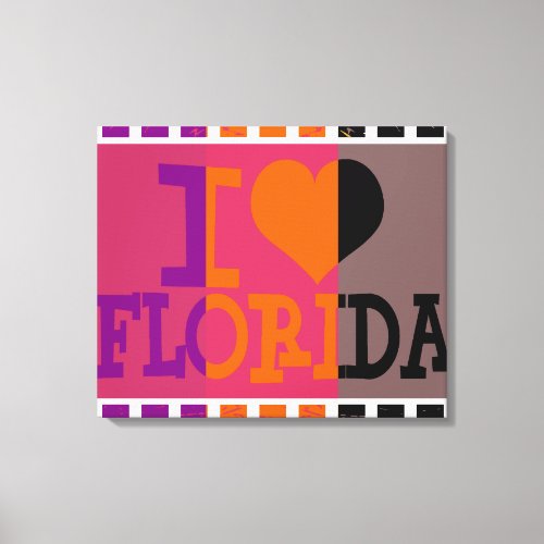 I love Florida _ Pop art 3 Canvas Print