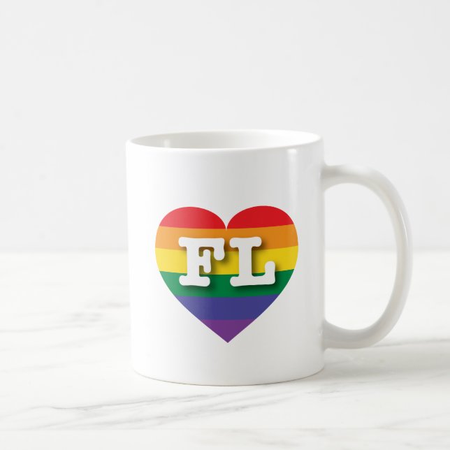 I Love Florida Rainbow Heart Coffee Mug (Right)